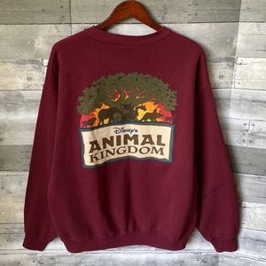 VINTAGE WALT DISNEY WORLD 90’S ANIMAL KINGDOM SWEATSHIRT RED MEN’S X-LARGE